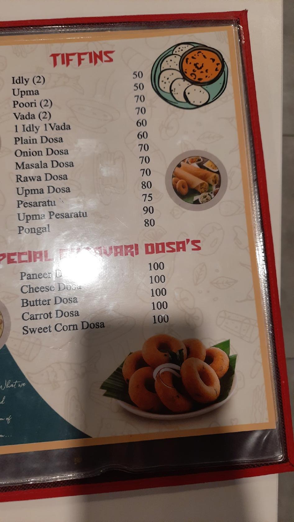 Menu At Hotel Godavari, Pillala Marri Rural