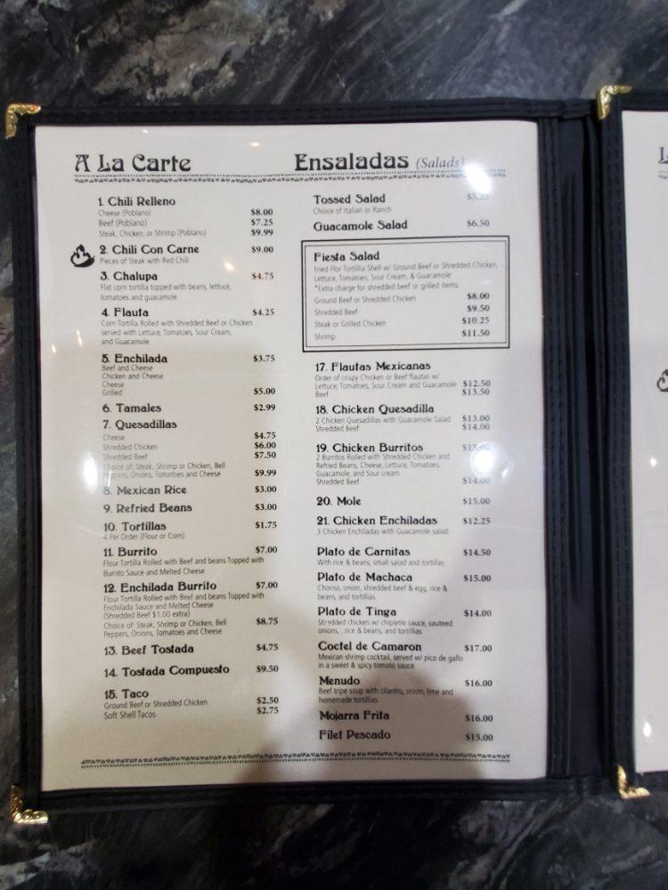 Menu At La Casita Mexican Restaurant Crystal River