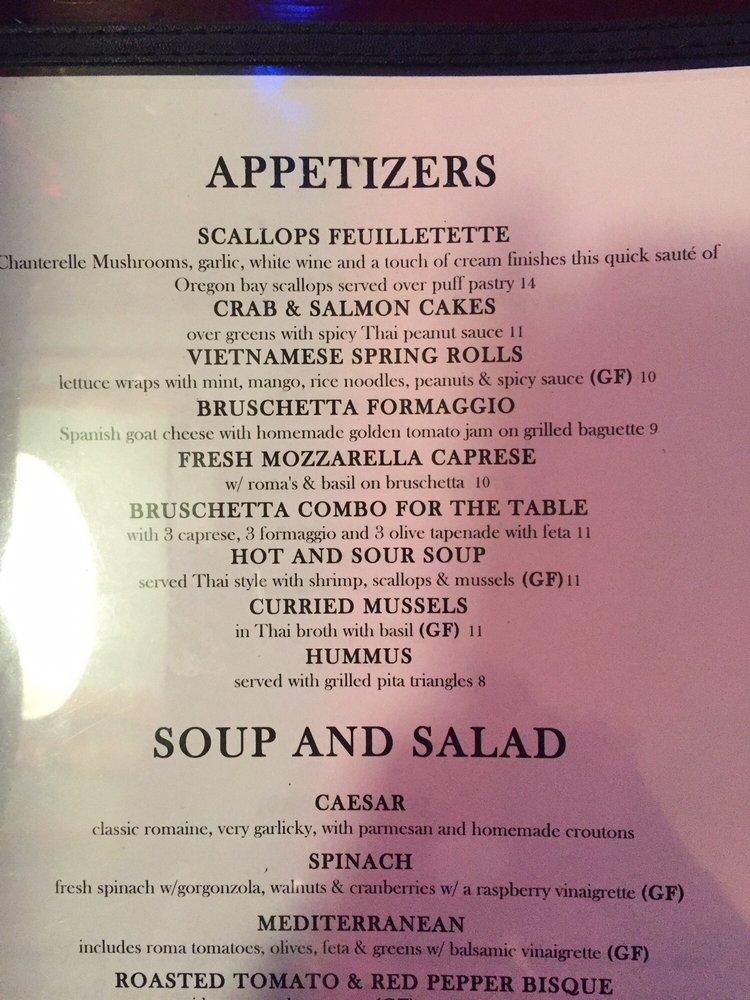 Menu at River City Grill steakhouse, Yuma
