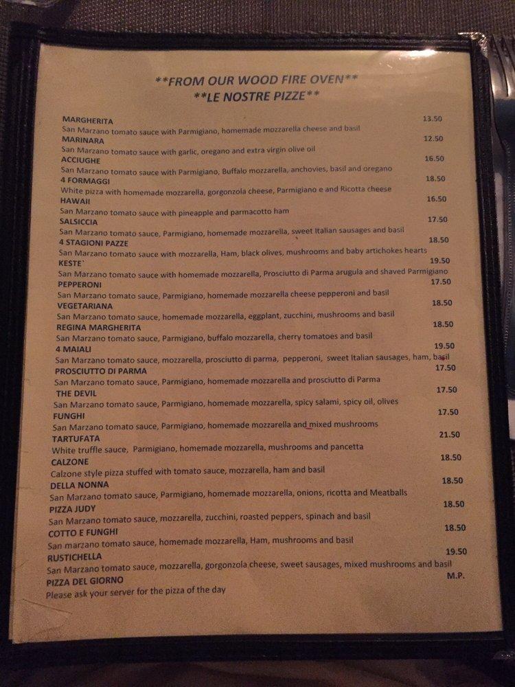 Menu at Onlywood Pizzeria, Key West