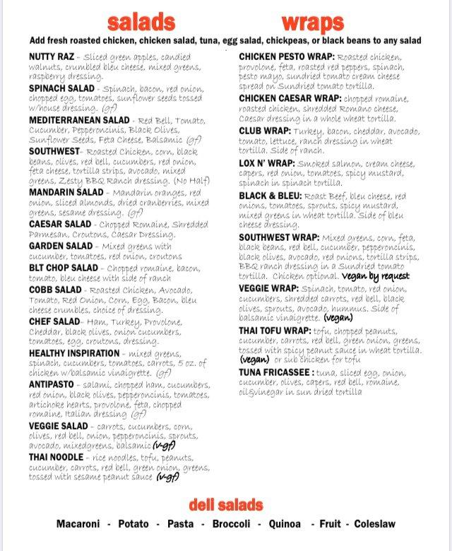 Carta del restaurante Red Scooter Deli, Paso Robles