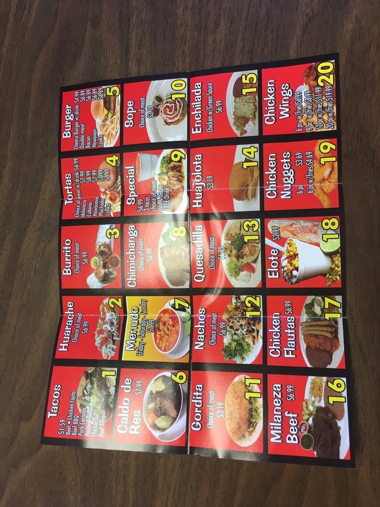 Menu at Taqueria Haltom fast food, Haltom City