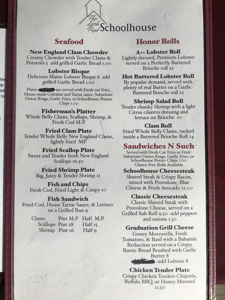 Menu at The Little Red Schoolhouse, LLC restaurant, Campton