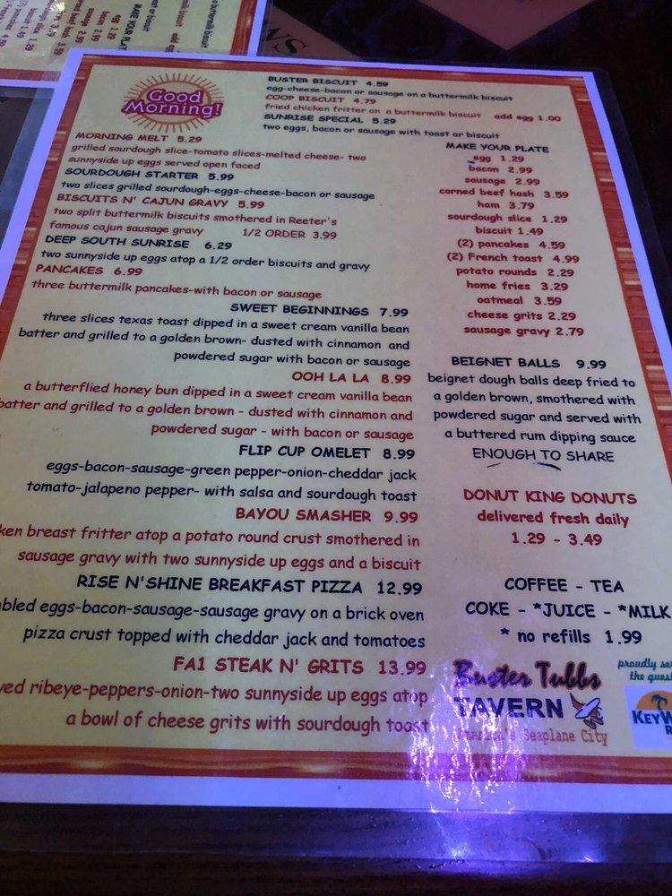 Menu at Buster Tubbs pub & bar, Tavares