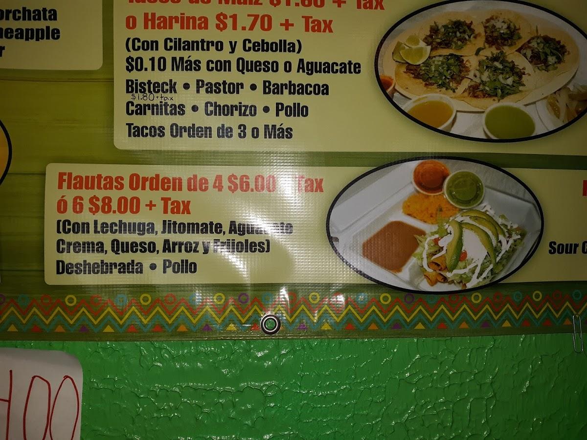 Menu at Tacos El Toluco restaurant, Henderson, 811 Cross Park