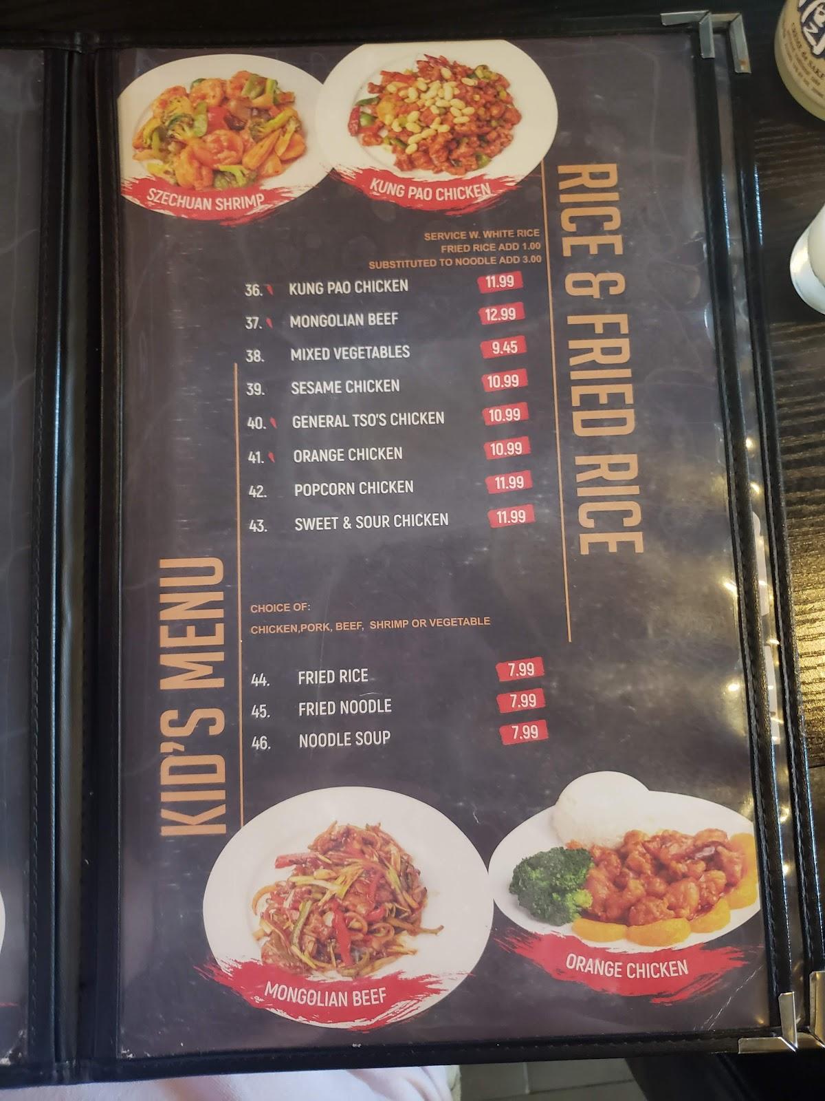 Menu at fun noodle bar, Odessa