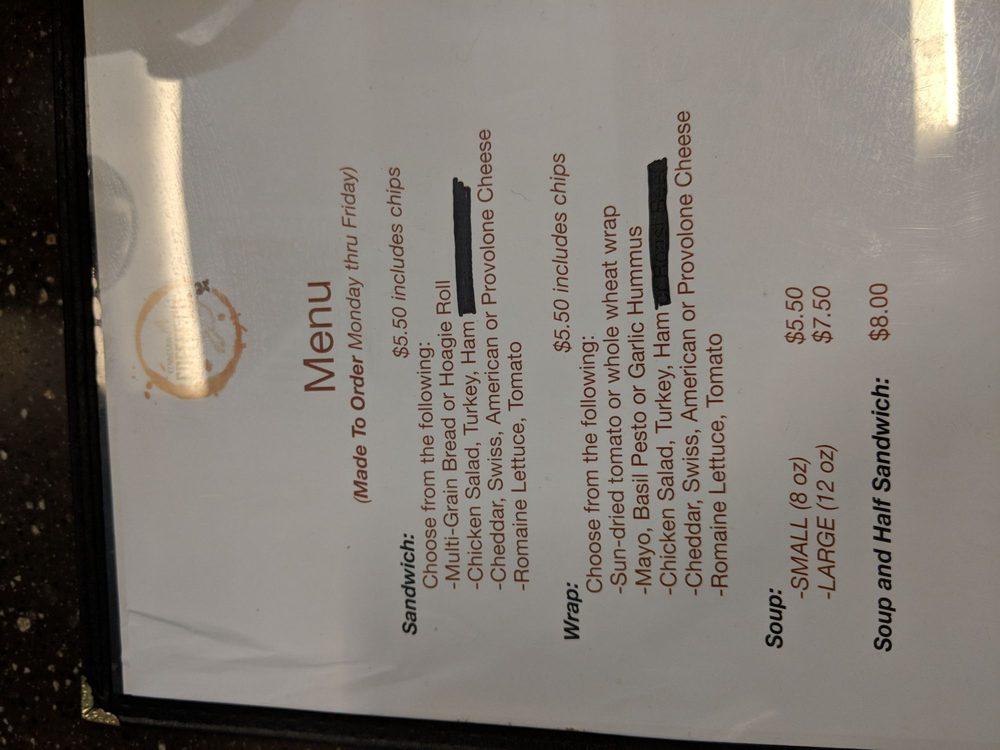 Menu at Kennesaw Coffee Co. restaurant, Kennesaw