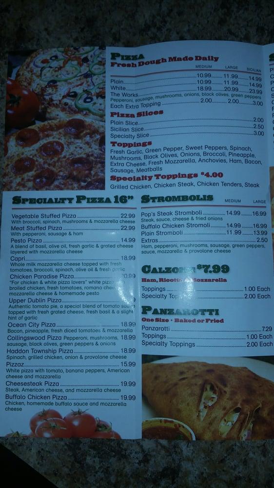 Carta de Randazzos Pizzeria, Collingswood
