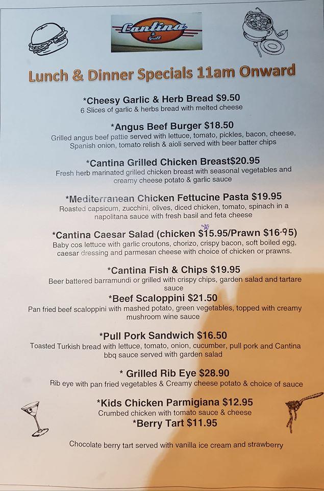 Menu At Cantina Grill Restaurant Armadale Armadale Central Shopping