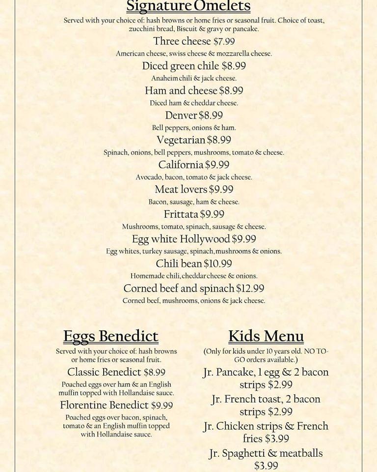 Menu at Dollis Breakfast Burrito restaurant, Covina