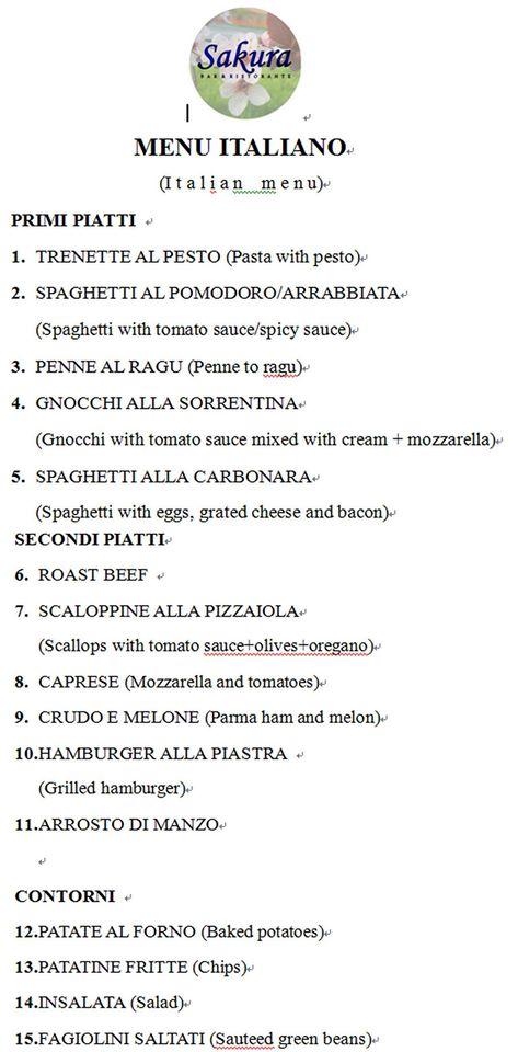 Menu di New Number One GE Genova 
