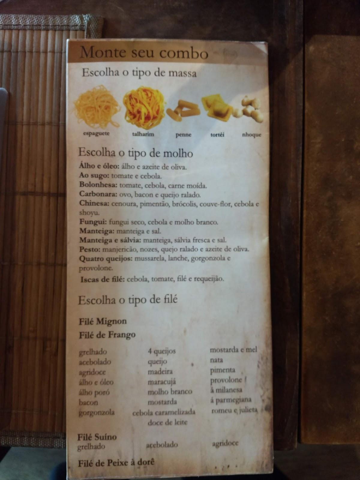 Menu At Bossa Nova Restaurante São Leopoldo