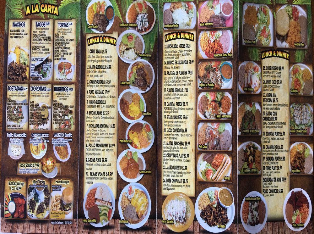 Menu at Hacienda Vallarta Mexican Restaurant, San Antonio, Marbach Rd