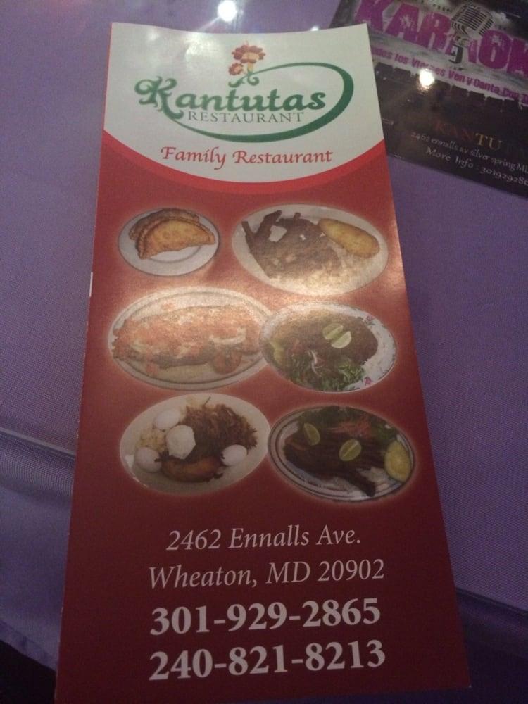 Menu at Kantuta's restaurant, WheatonGlenmont