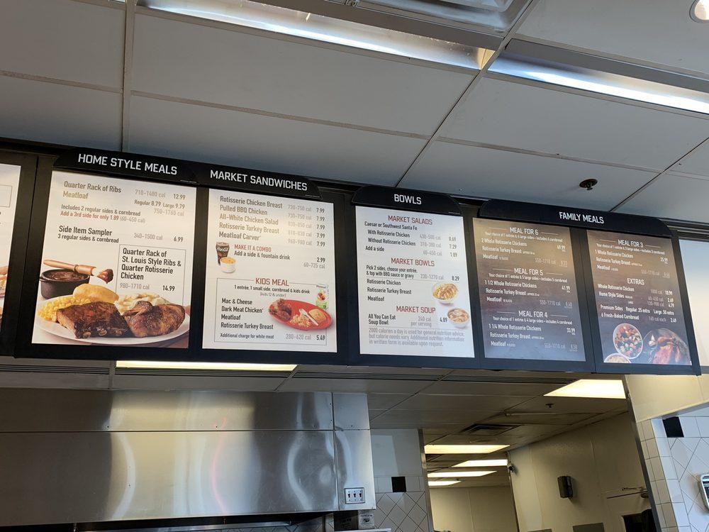 Menu at Boston Market restaurant, Daly City