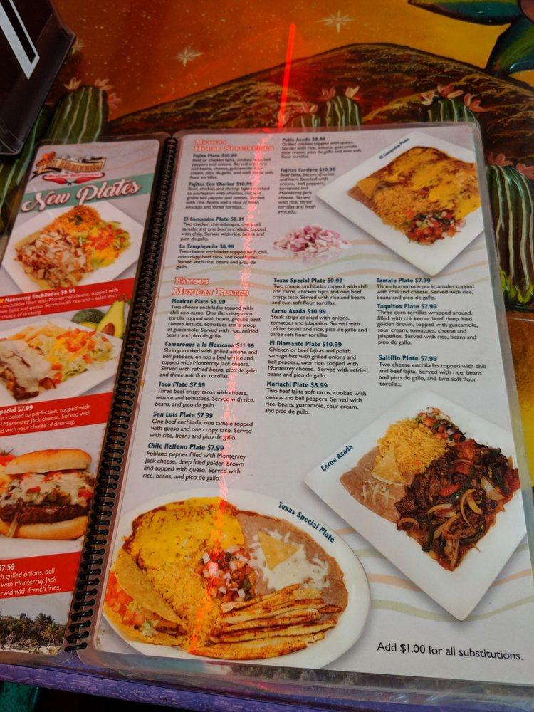 Menu at El Diamante Mexican Restaurant, Mount Ida
