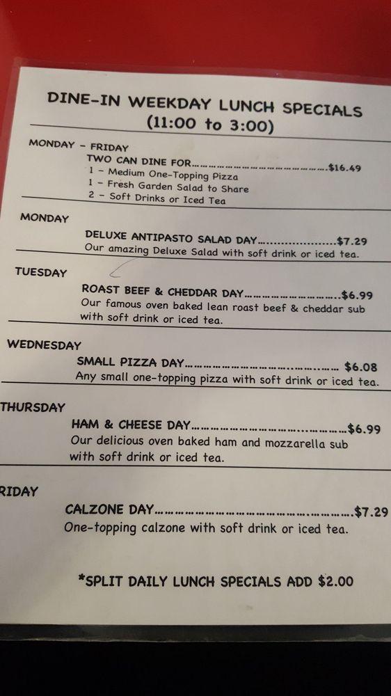Menu at Pizza by the Chef pizzeria, Hollister, 180 Mall Rd