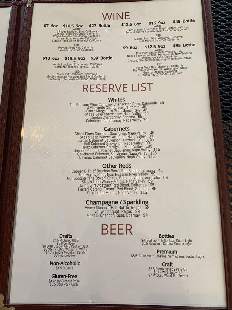 Menu at Red Rocks Cafe Red Stone, Indian Land