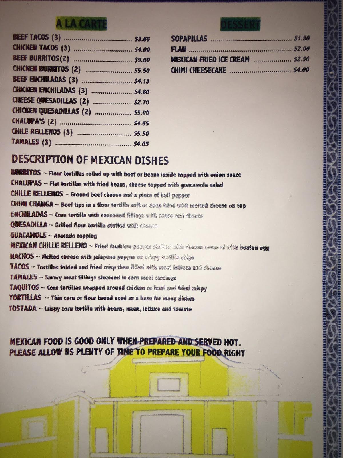 Menu at Rio Grande restaurant, Nitro, 503 1st Ave S