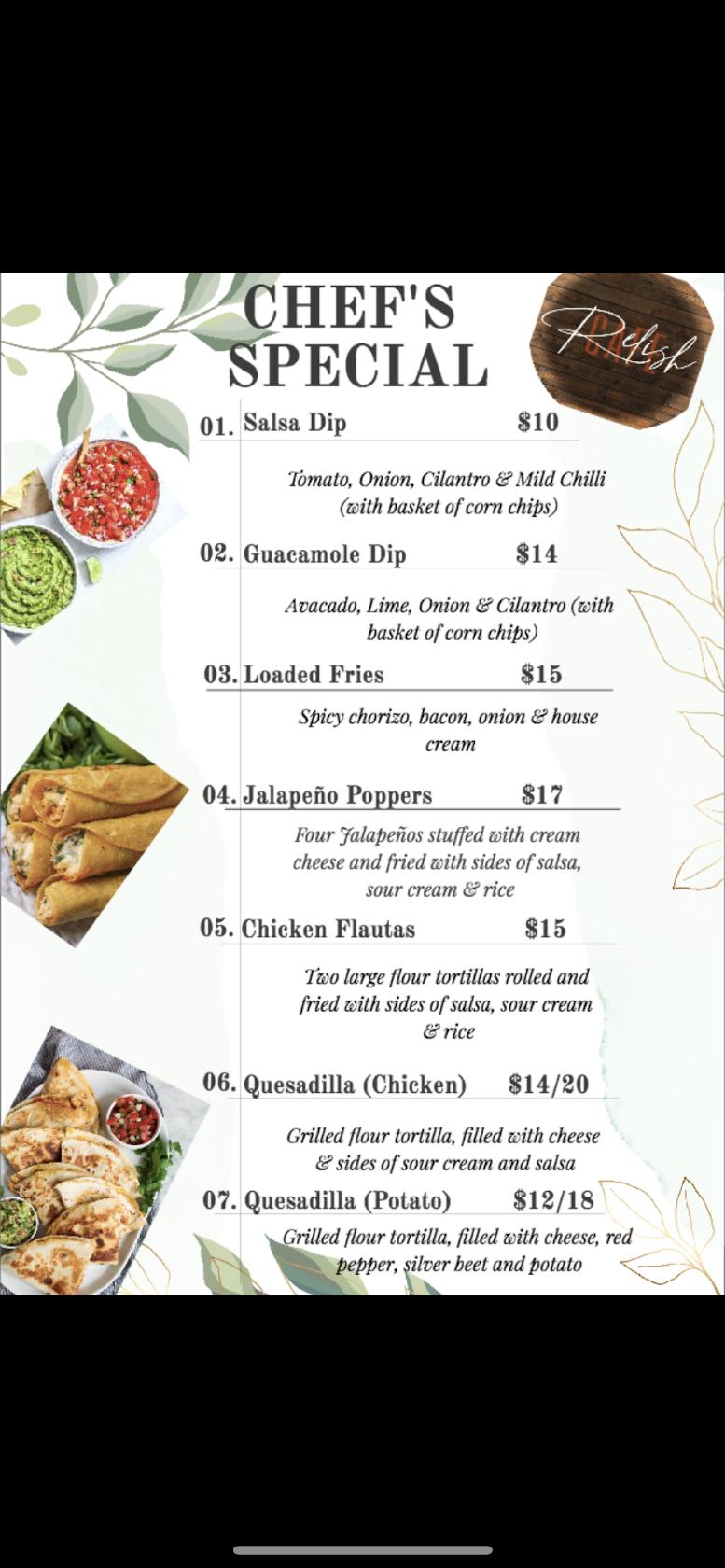 Menu at Cafe Relish, Doubleview, 193C Scarborough Beach Rd
