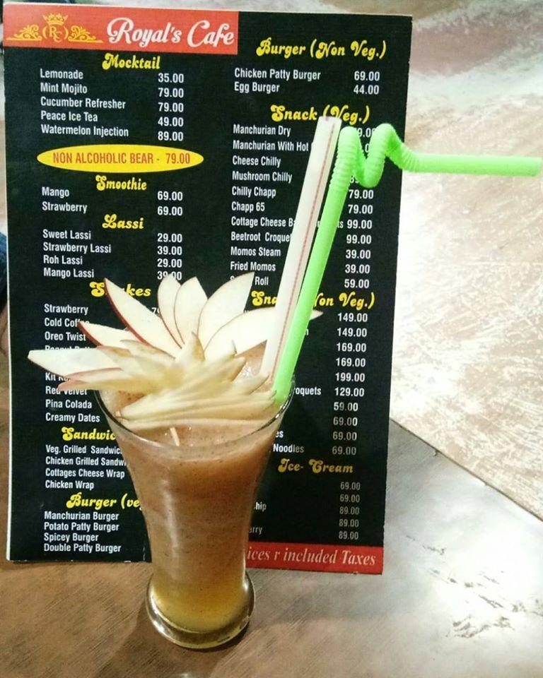 Royal's cafe menu