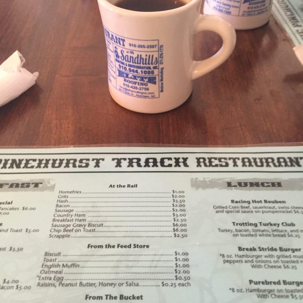 Menu at Pinehurst Track Restaurant, Pinehurst