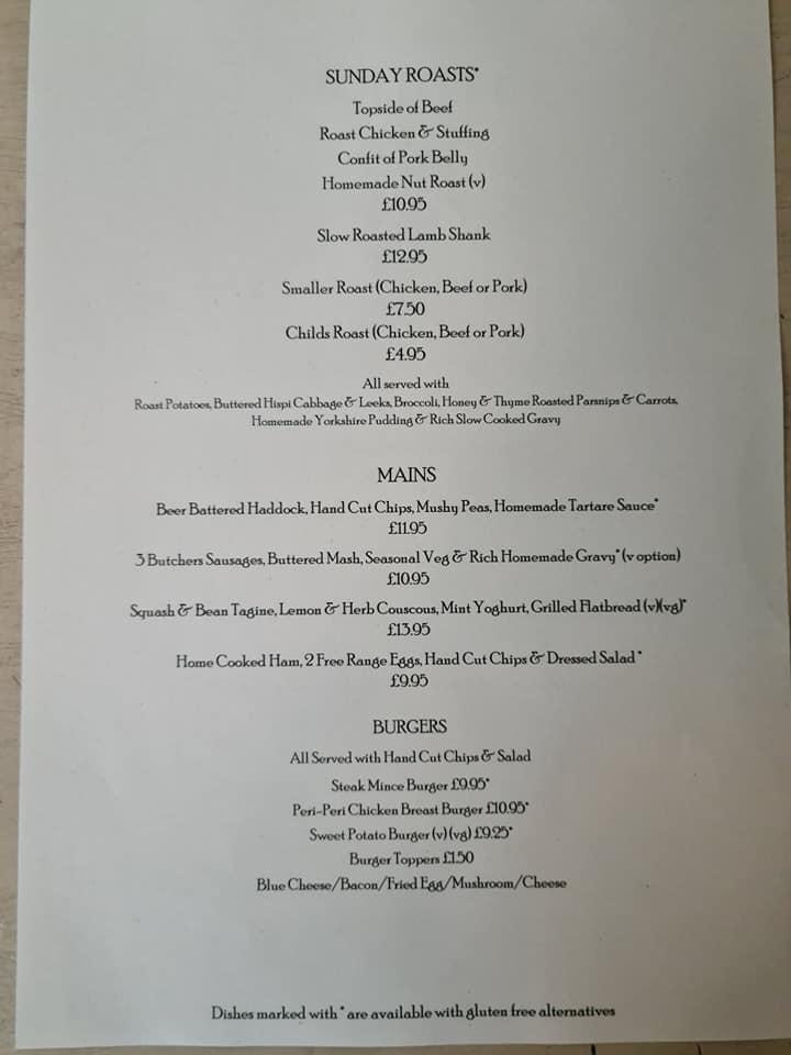 Menu at The Red Lion pub & bar, Kilsby, 26 Main Rd