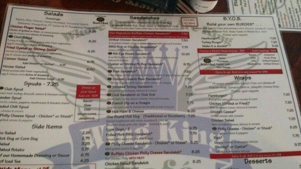 Menu at Wing King Cafe Charlotte NC, Charlotte, Carowinds Blvd