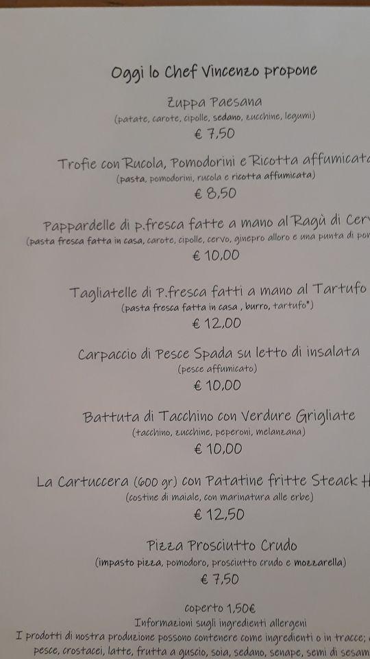Menu di Il Simposio Bar Ristorante 