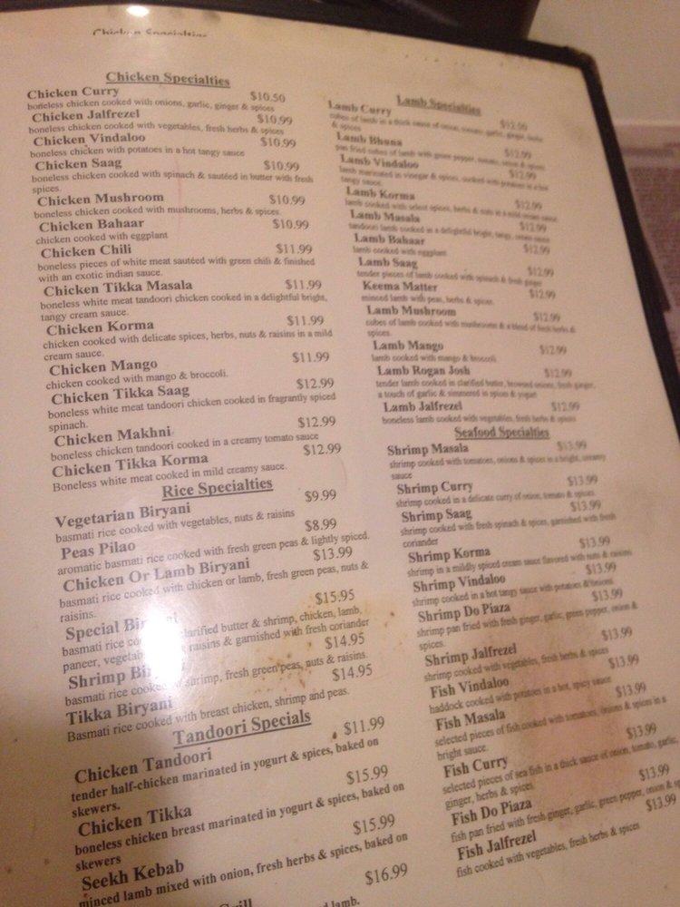 Menu at Kashmir Indian Restaurant, Louisville, Bardstown Rd
