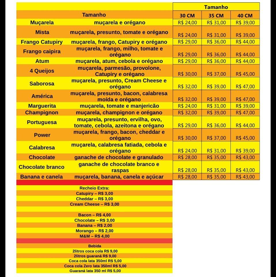 Menu at POWER PIZZA restaurant, Campos