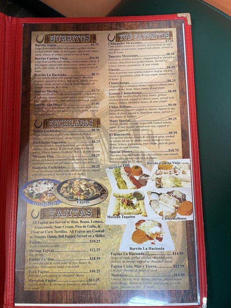 Menu at LA HACIENDA MEXICAN GRILL restaurant, Joplin