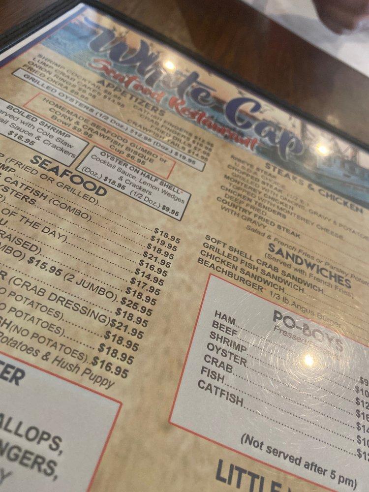 Menu at White Cap Restaurant, Gulfport, 560 Beach Dr