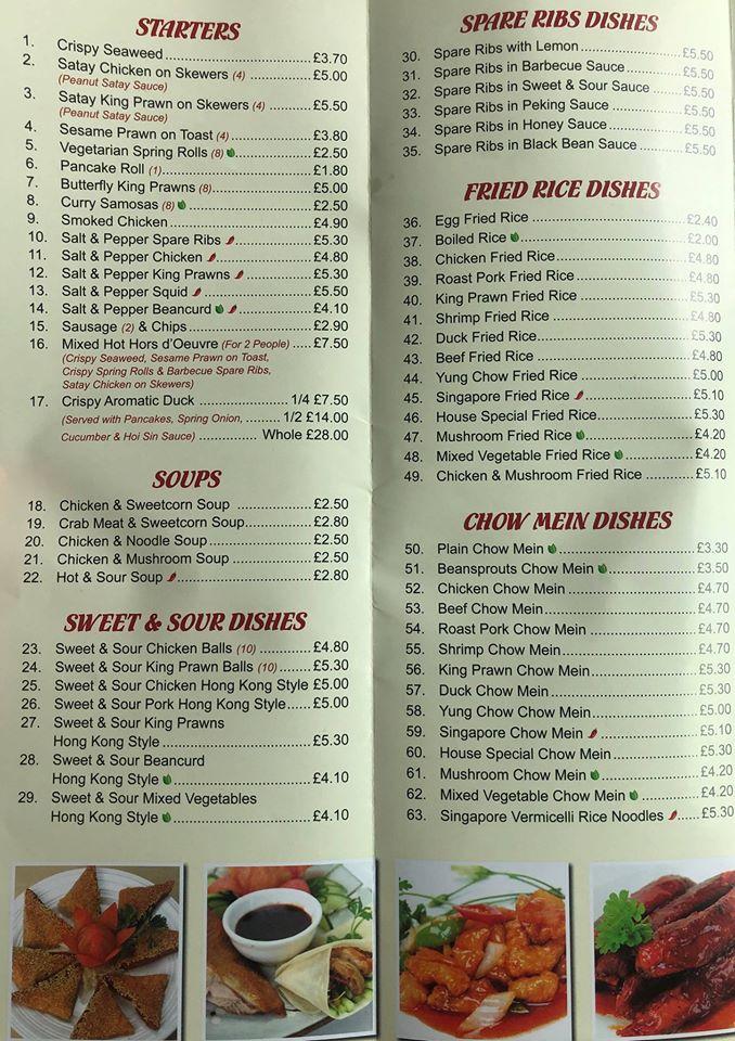 Menu at Golden Triangle fast food, Pontardawe