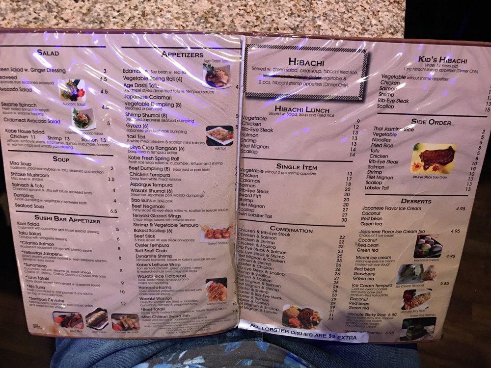 Menu at Kobe Ninja House Japanese Grill restaurant, Bangor