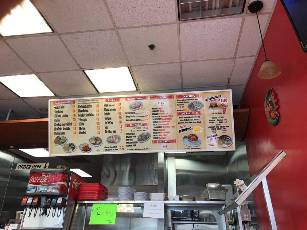 Menu at Rosarito restaurant, Pasadena, E Colorado Blvd