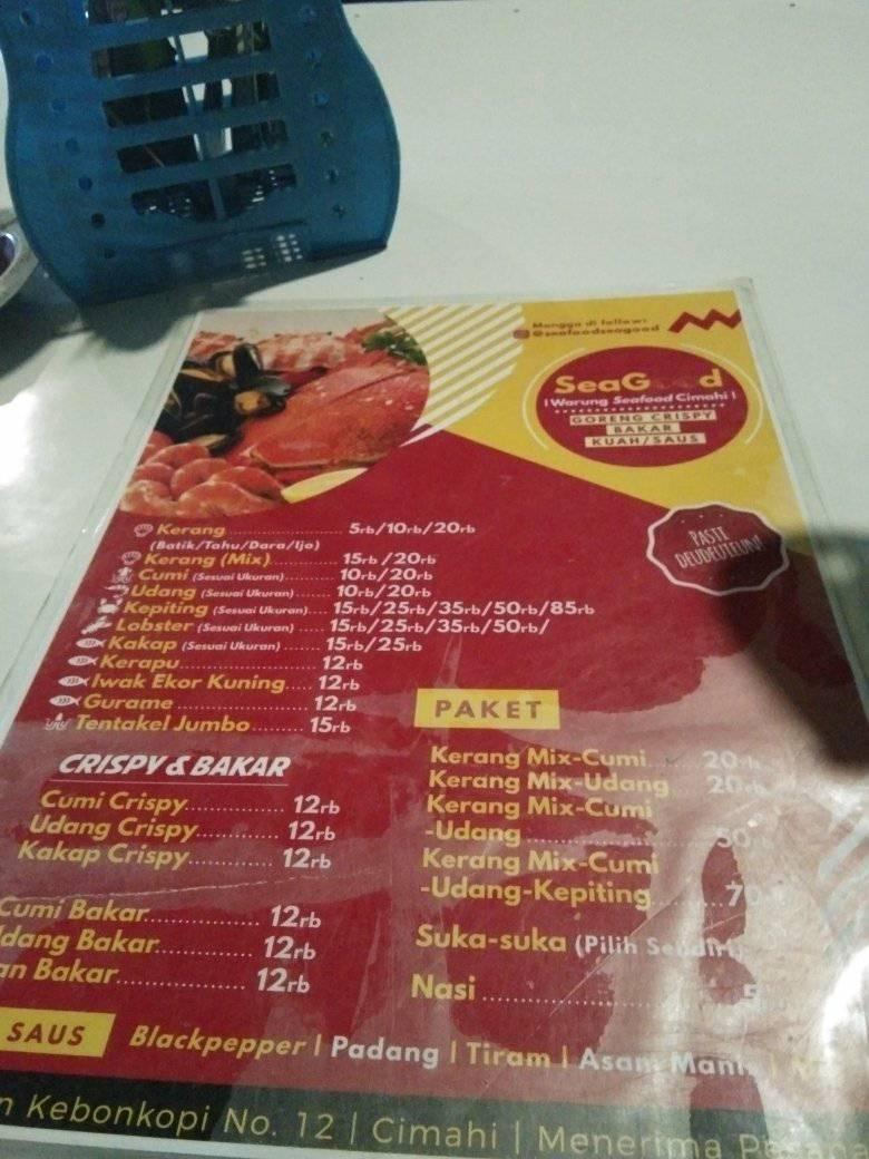 Menu At Rumah Makan Fajar Seafood Chinese Food Restaurant Cimahi