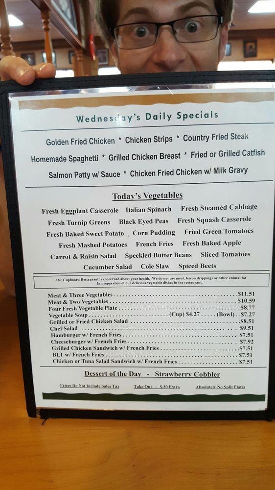 Menu at The Cupboard Restaurant, Memphis