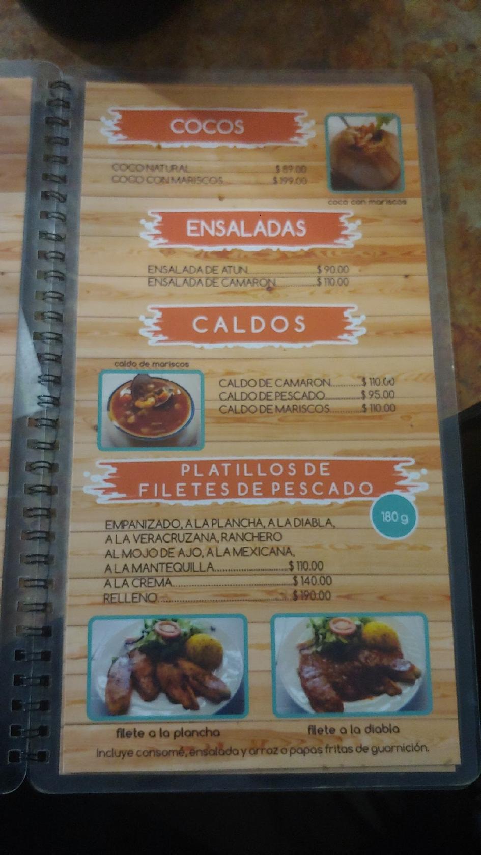 Menu at Javic's restaurant, Ciudad Juarez