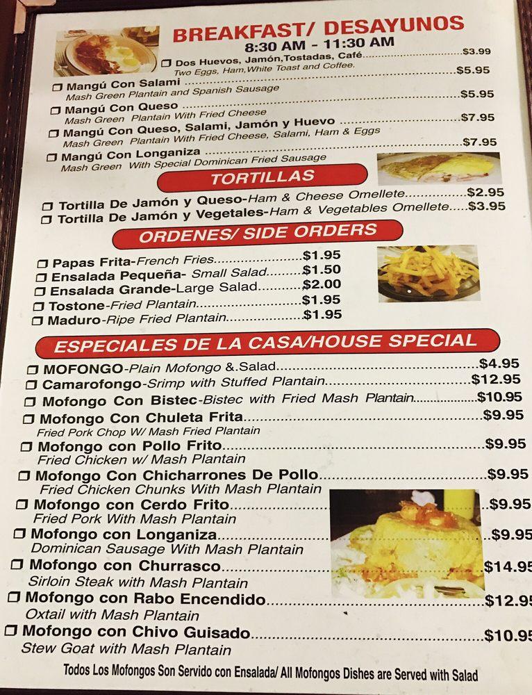 Menu at Mofongo House Restaurant, Pembroke Pines, Pembroke Rd