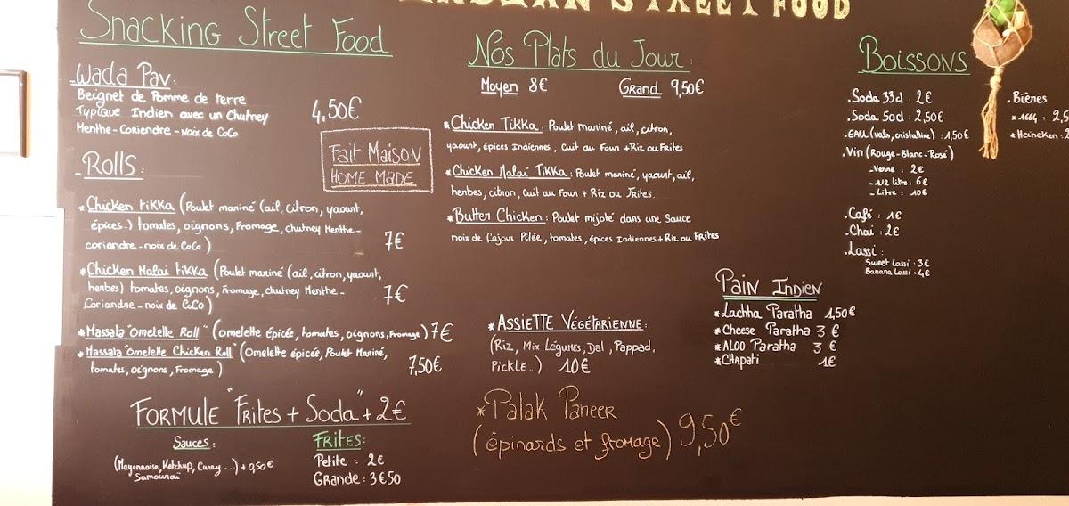 Carta del restaurante NAMASTE indian street food, VallonPontd'Arc