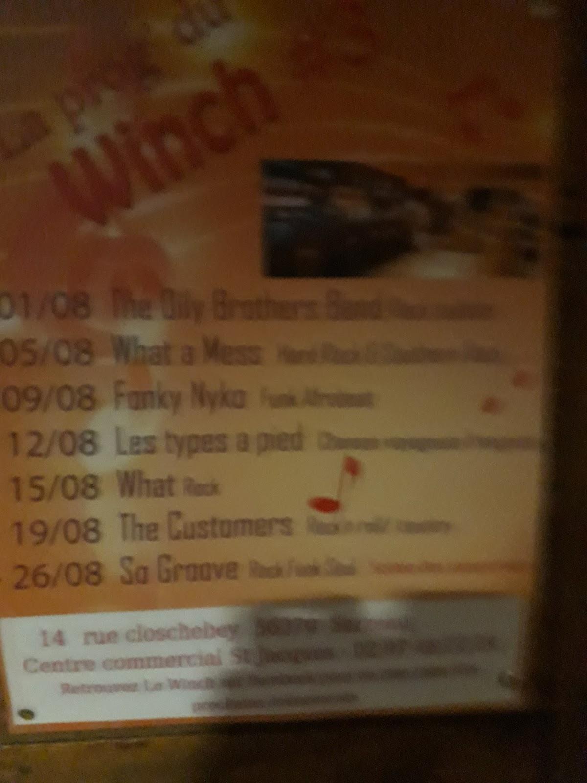 Menu au Le Winch restaurant, Sarzeau