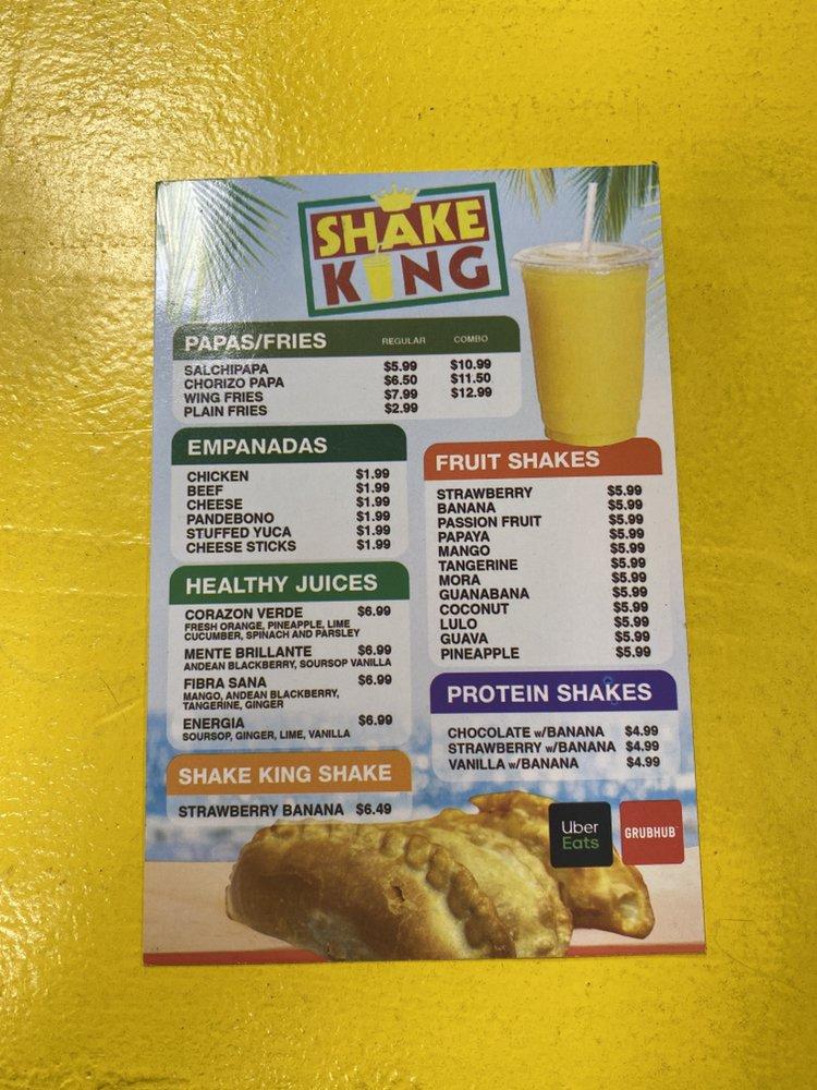 Menu at Shake King pub & bar, Elizabeth