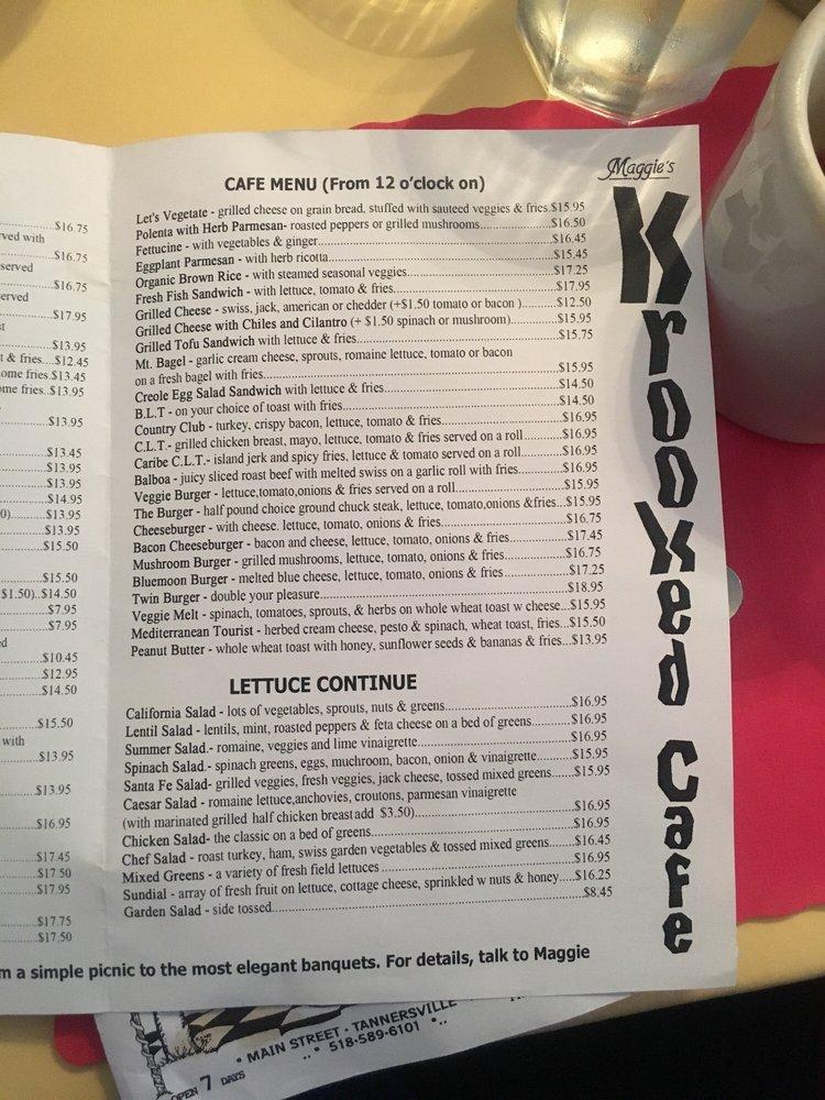 Menu at Maggie's Krooked Cafe & Juice Bar, Tannersville