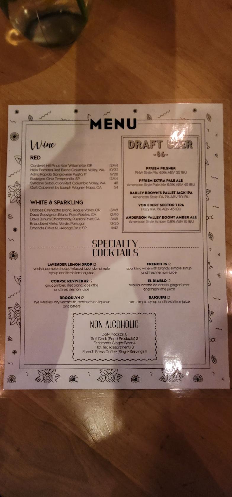 Menu at Boxwood Kitchen & Supper Club, Bend
