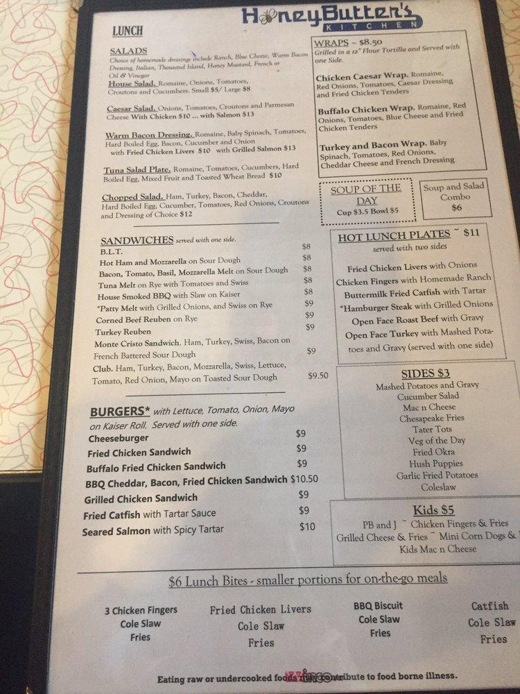 Menu At Honey Butter S Kitchen Monticello Ave Restaurant Williamsburg   R16f Menu Honey Butters Kitchen Monticello Ave 2022 09 1 