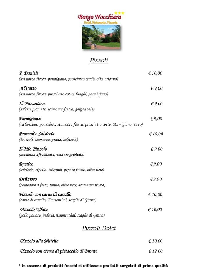 Menu di Borgo Nocchiara 