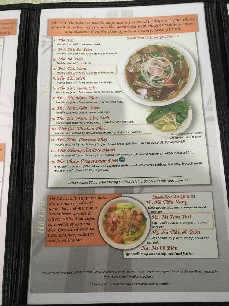 Menu at Pho 79 Vietnamese Noodle Shop restaurant, Williamsburg