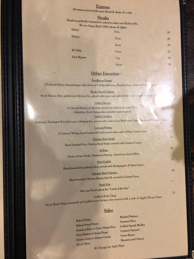 Menu at Roadhouse Bar & Grill - Steaks - Seafood - Friends, Durant, 116 ...