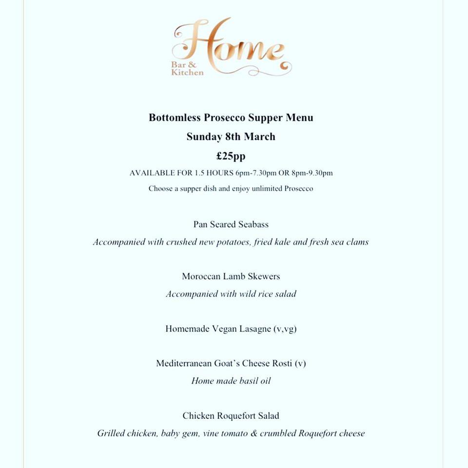 Menu at Home Bar & Kitchen, Ickenham, 16 High Rd